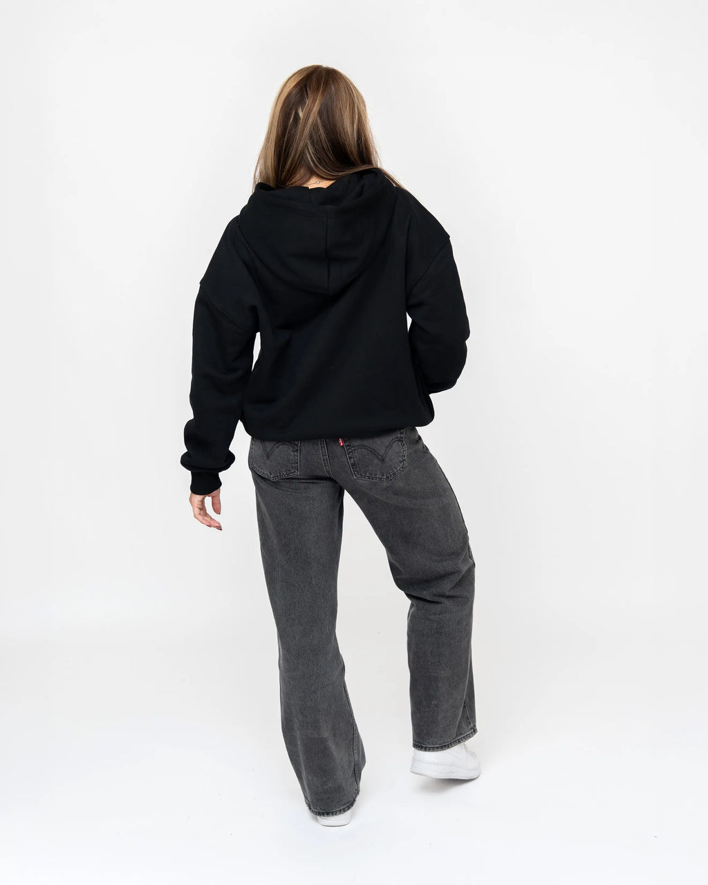 Black Curved Zipper Girl Model Small Front Back
