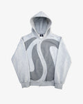 Gray Gurved Zipper Hoodie Flatlay